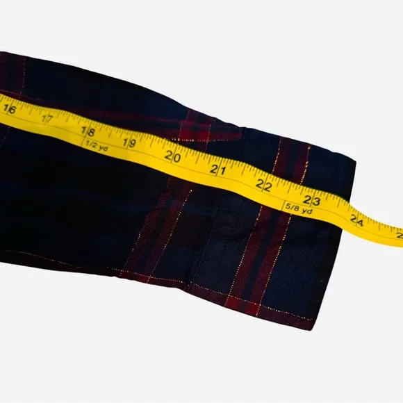 Harley-Davidson Lurex Plaid Flannel Shirt Blue/Red Roses Size Large EUC - Picture 14 of 15